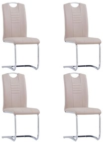 281780 vidaXL Конзолни трапезни столове, 4 бр, капучино, изкуствена кожа