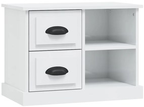 816370 vidaXL Нощно шкафче, бял гланц, 60x35,5x45 см