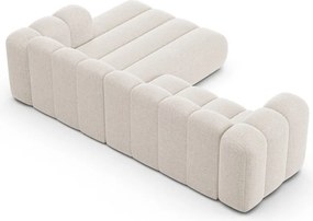 Кремав шенилов ъглов диван (десен ъгъл) Lupine – Micadoni