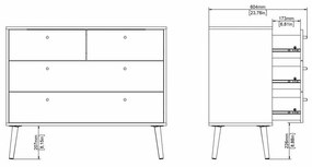 Антрацит нисък скрин 99x82 cm Bodo - Tvilum