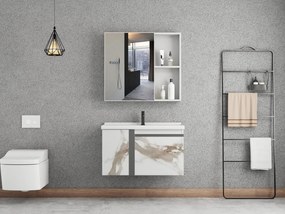 Комплект за баня Borean-бял мрамор