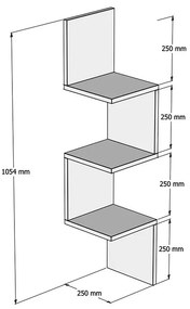 Ъглов стенен рафт Инста 120-000170 орех