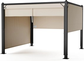 Blumfeldt Pantheon Cortina беседка 3x3 м, устойчива на атмосферните условия, алуминй, прахово боядисана, ролети