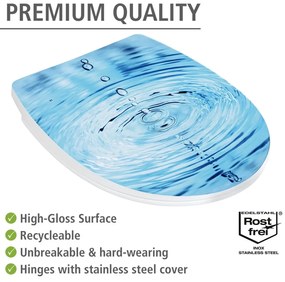 Тоалетна чиния с автоматично затваряне 38 x 45 см Droplets – Wenko