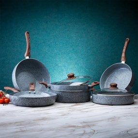 Уок тиган Oliver Voltz Siena OV51320J26, 26 см, Мраморно покритие, Индукция, Сив