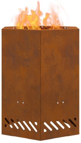 Sonata H Бездимна огнище с шестоъгълна форма 38x38x51 см от устойчив на атмосферни условия стомана
