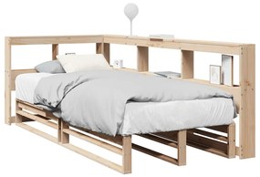 3324508 vidaXL Легло с рафтове за книги, без матрак, 90x200 см, бор масив