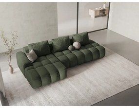Зелен сгъваем/с място за съхранение ъглов диван (ляв ъгъл) Linz – Cosmopolitan Design