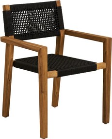 Черен градински стол от масивно дърво Anzio – House Nordic