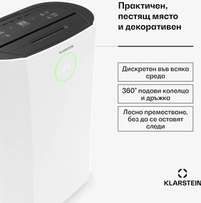 Klarstein Изсушител DryFy ProConnect 16L, 16 л/ден, 18 м², WiFi, Приложение, LED индикатор, 24-часов таймер