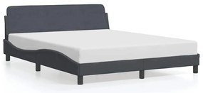 373213 vidaXL Рамка за легло Dover, тъмносива, 160x200 см, кадифе