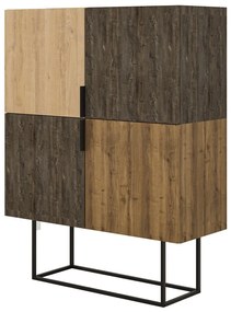 Шкаф в дъбов декор в кафяво-натурален цвят 100x130 cm Titan - Marckeric