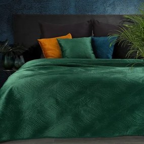 Качествена ватирана покривка за легло в тъмнозелено Ширина: 170 см | Дължина: 210 см