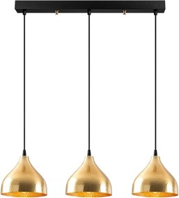 Метално осветление Fida E27 с три светлини в златист цвят 68x18x114см.