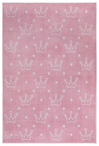 Розов детски килим 160x235 cm Crowns - Hanse Home