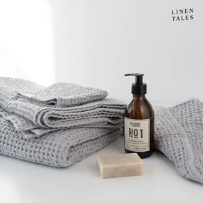 Светлосива кърпа за баня 100x140 cm Honeycomb - Linen Tales