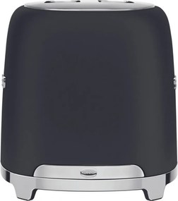 Тостер за хляб SMEG 50's Style TSF01BLMEU, 950W, 2 филии, 6 нива, Тавичка за трохи, Вграден кабел, Неръждаема стомана, Черен мат
