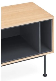 Антрацитно сив ТВ скрин с дъбов фурнир Yoko - Teulat