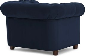 Синьо кадифено кресло честърфийлд York Blik – Ropez