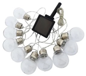 LED Соларни лампички 10xLED/2м IP44 топло бели