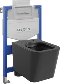 Mexen Teo скрит комплект WC стойка Fenix XS-U с тоалетна чиния, черен мат - 6853385XX85