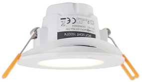 Комплект от 6 вградени прожектори бели с LED 3-степенна димираща IP65 - Blanca