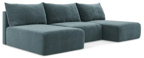 Тюркоазен разтегателен ъглов диван с място за съхранение Kalena – Makamii