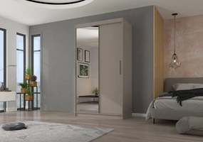 Гардероб Zaist 120 плъзгащ се-сиво-бежово