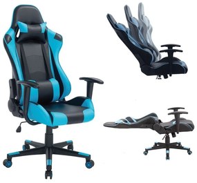 Геймърско кресло ΕΟ576 черно-син цвят