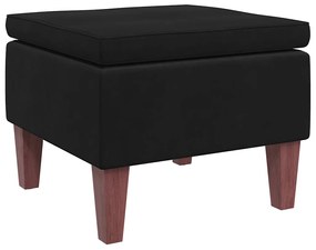 329463 vidaXL Табуретка с дървени крака, черна, кадифе