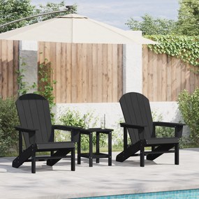Sonata H Adirondack столове 2 бр Черно 74x82x90 см HDPE