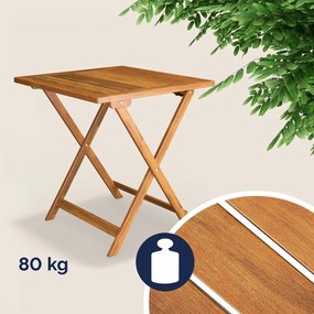 Дървен градински комплект от 3 части - сгъваема маса + столове