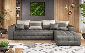 Разтегателен ъглов диван с подлакътник етажерка Мелвин