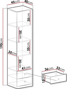 Гардероб 1-врата Pixel