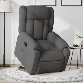 3205317 vidaXL Изправящ реклайнер стол, тъмносив, текстил