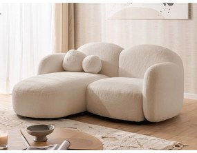 Светлокафяв ъглов диван от прежда с примки от букле (ляв ъгъл) Orbit – Ropez