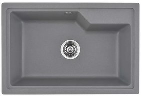 Кухненска мивка ICGS 8315 GRAY, Inter Ceramic, гранит, едно корито, със сифон, 45х22х68см