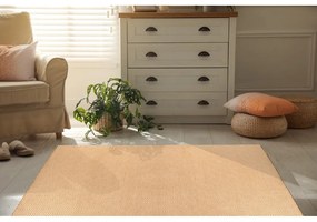 Кремав двустранен килим за открито, изработен от рециклирана пластмаса, 90 x 150 cm Solitaire - Green Decore