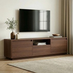 Маса за телевизор от декор от орех в тъмно естествен цвят 160x42x30 cm Sentinel – Kalune Design