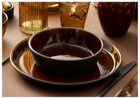 Черна/в кехлибарен цвят глинена чиния ø 27 cm Gastro Black/Amber – Bitz