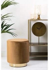 Табуретка от кадифе в златисто и светлокафяво Nadien - Light &amp; Living