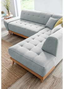 Светлосив ъглов разтегателен диван десен ъгъл Dazzling Daisy - Miuform