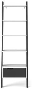 Бяло-черен шкаф за книги 55x180 cm Oslo - Tvilum