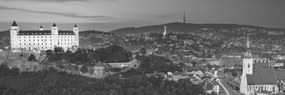 Картина на платно – Вечер в Братислава в черно-бял вариант