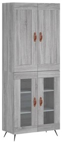 3199599 vidaXL Висок шкаф, сив сонома, 69,5x34x180 см, инженерно дърво
