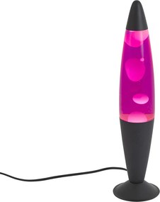 Лампа лава розова с бял восък, включително LED - Molten Lava