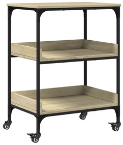 842402 vidaXL Кухненска количка, дъб сонома, 60x41x80,5 см, инженерно дърво