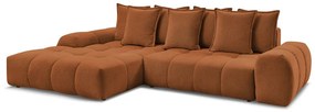 Теракотен шенилов сгъваем/с място за съхранение ъглов диван (ляв ъгъл) Everest – Bobochic Paris
