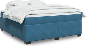 3285303 vidaXL Боксспринг легло с матрак, тъмносиньо, 180x200 см, кадифе