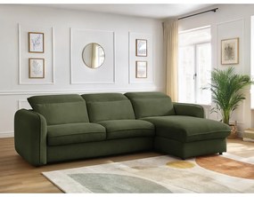 Зелен разтегателен ъглов диван (променлив) Achille – Bobochic Paris